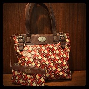 Fossil key-per bag with zipper wallet